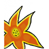Neon Orange Flower Outline Art