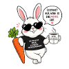Chilliger Hase mit Karotte & Kaffee
