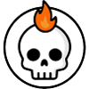 Cute Doom Skull Fire Graphic