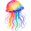 Bunte Qualle Aquarell Illustration