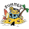 Summer Skull Beach Island Design