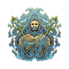 Poseidon Sea God Trident Design