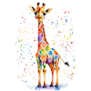 Bunte Aquarell Giraffe