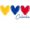 T-shirt Colombie Cœurs Drapeau Fierté