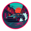 Retro 80er Midnight Alley Hatchback-Kunst