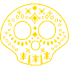 calavera - patterned skull - gold