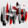 Abstraction Rouge Noir Gris