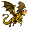 Dragon doré en vol