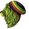 Löwe im Reggae-Rasta Stil