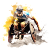 Rollstuhlrennsport Wasserfarben Splash