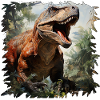Riesiger T Rex im Dschungel