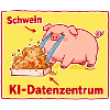 Schwein KI-Datenzentrum Cartoon