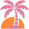Retro Palm Tree Sunset