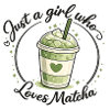 Matcha Girl Herz-Liebe Design
