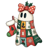 Patchwork Geist mit Weihnachtsquilt