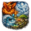 Phénix, Feu, Eau, Terre, Symbolisme