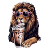 Löwe mit Pinker Sonnenbrille Shake