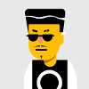 Auffälliger DJ mit schwarzer Sonnenbrille