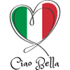 Italy Flag Heart Line Art