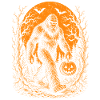 Halloween, Bigfoot, Moon, Pumpkin