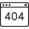 404-Fehlerzeilen-Symbol Website nicht gefunden