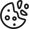 Cookie-Bite-Line-Symbol Webbrowser-Tracking-Symbol