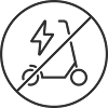 Kein E-Roller-Liniensymbol Eingeschränkte Zone Symb