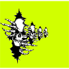 Collier squelette jaune fluo