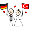 Wedding couple Germany Turkey Flag