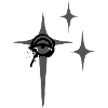 Cosmic Dagger Emblem with Starbursts