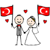 Wedding Couple Turkey Flag
