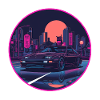 Neon Tokyo Rain Popup-Scheinwerfer Schrägheck