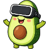 Avocado Cartoon Gamer Virtual Reality Comic