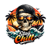 Stay Chill Skull on the Beach