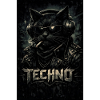Techno cat with leather jacket
