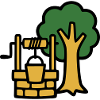 Ziehbrunnen Dorf Logo