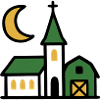 Village Church Moon Artwork