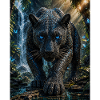 Mosaic leopard of the falls
