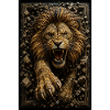 Fractal Golden Lion Embossed