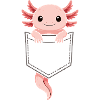 Cute Axolotl Peeking Out of Pocket