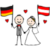 Wedding couple Germany Austria Flag