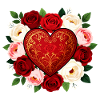 Ornate Heart of Roses