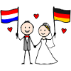 Wedding Couple Holland Germany Flag
