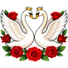 Royal Swan Union with Roses