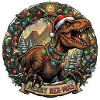 Rex-Mas Dino im Lichterkranz