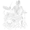 John Quincy Adams plays drums