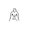 Chick Friend: Minimal Line Drawing