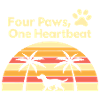 Four paws and sunset dog design