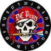 Piratenschädel auf Dartscheibe