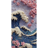 Wave Cherry Blossom Relief